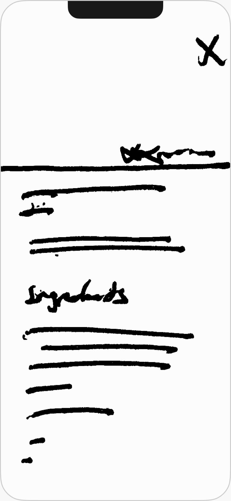 Foodle -- Low Fidelity Sketch-Wireframe - Sketch 06