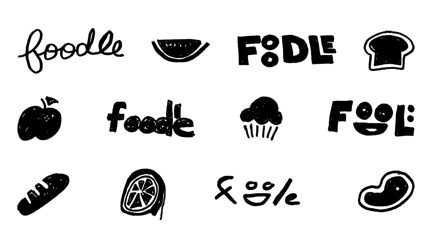 Foodle -- Sketches-Mindmaps - Logo Sketches
