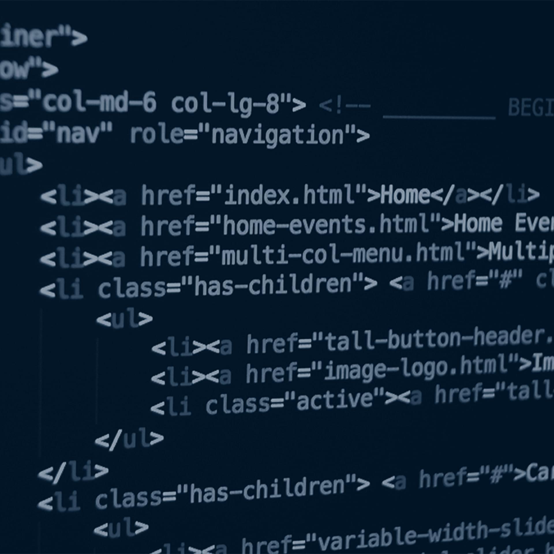 HTML code on a computer screen.